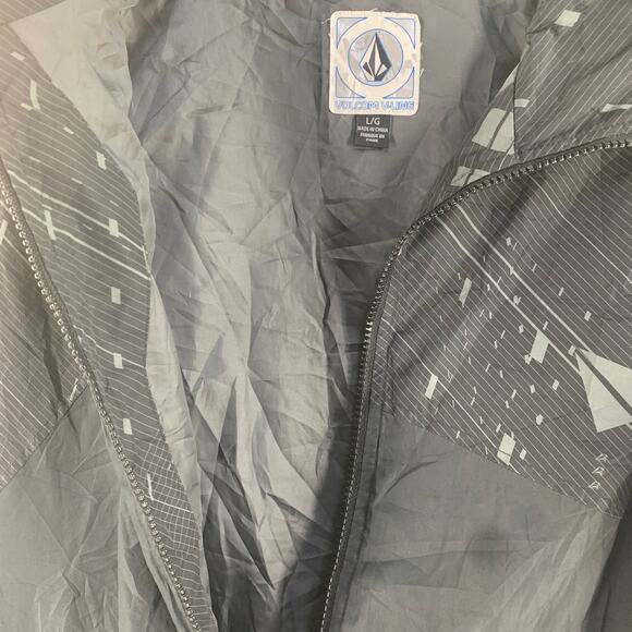 Volcom Jacket Youth Large V Line Hooded Black Grey - Picture 5 of 13